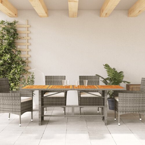  Vrtni stol s pločom od drva bagrema sivi 190x80x75 cm poliratan Slike