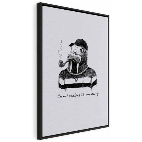  Slika - I\'m Not Smoking. I\'m Breathing (1 Part) Vertical 80x120 U crnom drvenom okviru Cijene