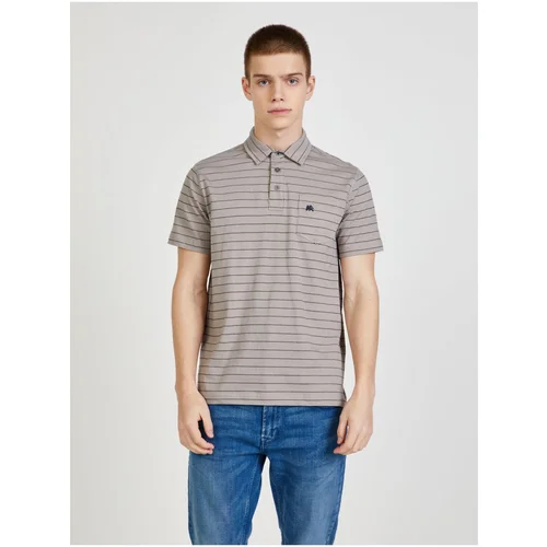 Lerros Light gray striped polo shirt - Men