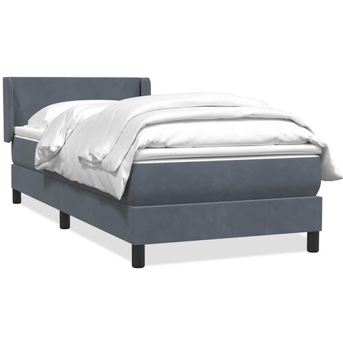 vidaXL Box spring krevet s madracem tamnosivi 90x220 cm baršunasti Cene