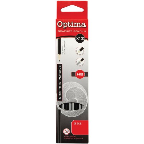 Optima Grafitni svinčnik HB, črni, 1 kos Slike