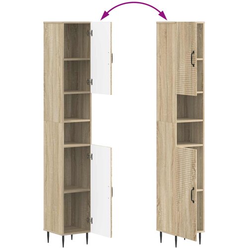  Set kupaonskih ormara od 4 dijela HAARLEM Hrast sonoma Slike