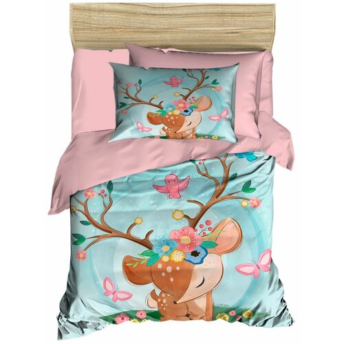  PH189 turquoisepinkbrown baby quilt cover set Cene