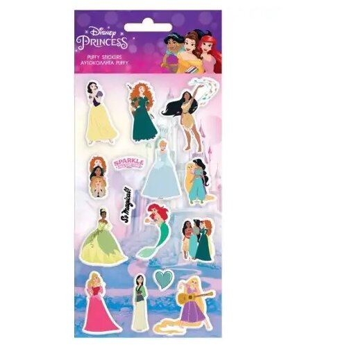 Luna Set 3D napihnjenih nalepk Čudovite Disney princeske na listu 10 x 22 cm Cene