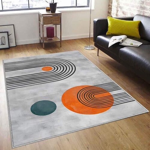  Tepih sa gumenom podlogom 140x220cm - Narandžasti kružići, TG-3140 Cene