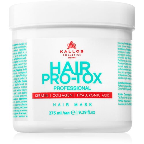 Kallos Hair Pro-Tox maska za šibke in poškodovane lase s kokosovim oljem, hialuronsko kislino in kolagenom 275 ml Cene