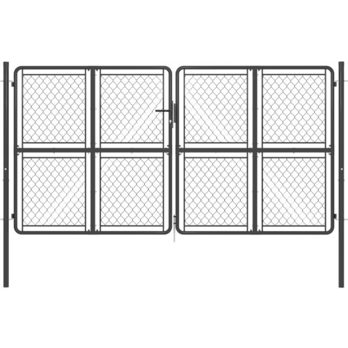 vidaXL Vrtna vrata iz jekla 300x150 cm antracitna Cene