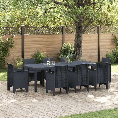  Stolić za vrt Antracit 250x100x73 cm Polyratan Slike