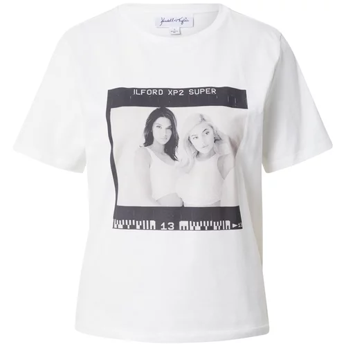 Kendall + Kylie Majica siva / crna / bijela