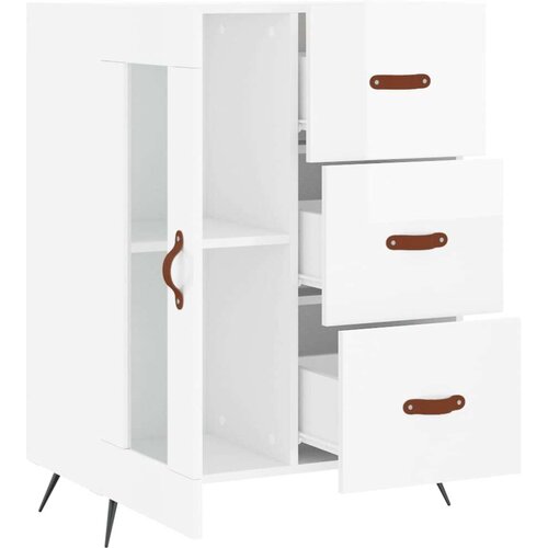 vidaXL Komoda visok sijaj bela 69,5x34x90 cm inženirski les Cene