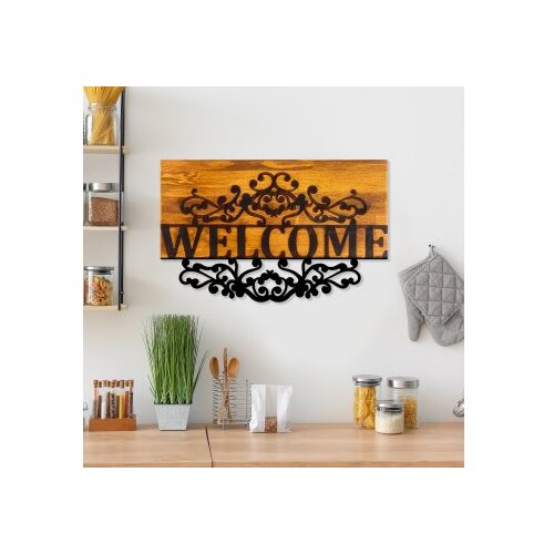 Atelier Del Sofa zidna dekoracija Welcome, 58x36x3 cm, Crna Slike