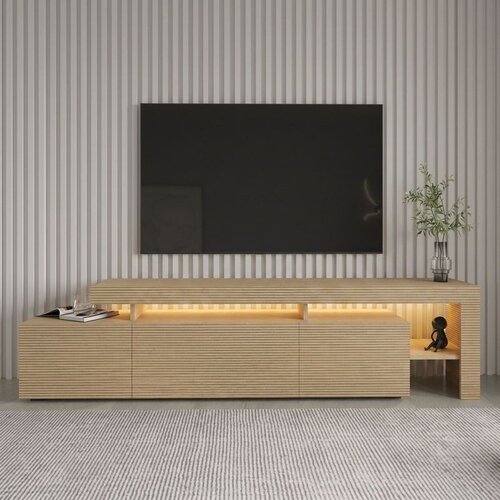 Hanah home TV komoda Beliz, 192 cm, topli hrast / hrast Sapphire Cene