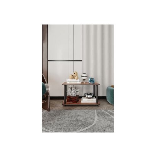Hanah home sto za kafu bookcase 2 tiers rect walnut Slike