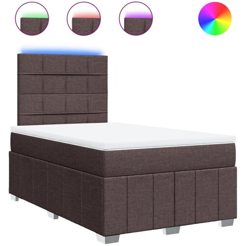vidaXL Box spring postelja z vzmetnico temno rjav 120x200 cm blago, (21308594) Cene