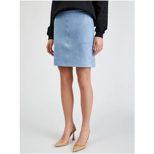 Orsay Light blue skirt for women in suede finish - Ladies