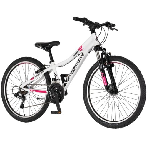 Venssini Bicikl junior 24 parma x100 alu 24" alu 12" v-brake 18 brzina 132-155cm (xs) belo roze Cene