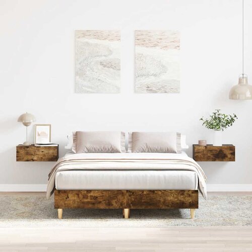 vidaXL posteljni okvir brez ležišča Dimljen hrast 120x190 cm Cene