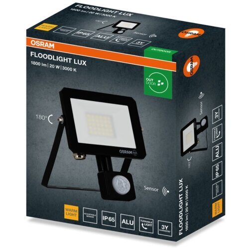 Ledvance Osram fl reflektor lux senzor 20w 3000k ip65 crni ( o89549 ) Slike