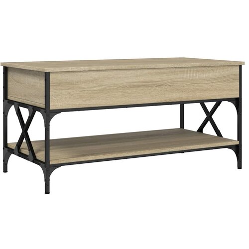  Stolić za kavu boja hrasta sonome 100x50x50 cm od drva i metala Slike