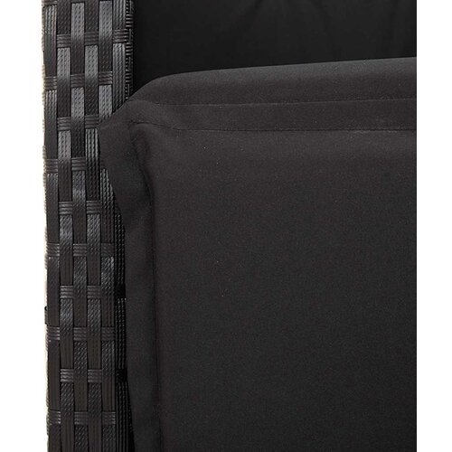  7-dijelni vrtni blagovaonski set s jastucima crni od poliratana Crna 150 cm table length Slike