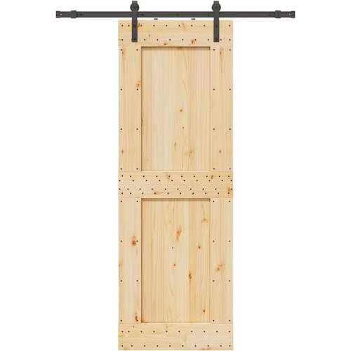 vidaXL Drsna vrata s kompletom vodil 85x210 cm trdna borovina Cene