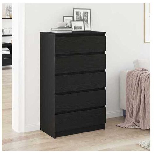 vidaXL Ormarić s ladicama crni hrast 60x36x103 cm inženjerski drvo - Crni hrast Cijene