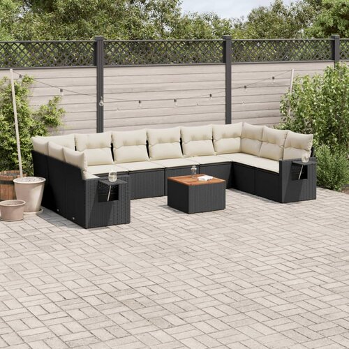  11-dijelni set vrtnih sofa od poliratana s jastucima crni Crna 62 x 62 x 69 cm Cijene