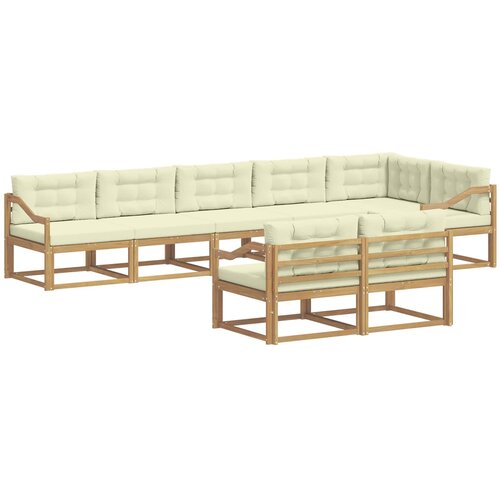 vidaXL Zunanja garnitura za sedenje 6 pcs Bela in krem Poliester, (5000280998) Cene