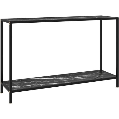 The Living Store Konzolna mizica črna 120x35x75 cm kaljeno steklo - Konzolna Mizica, (21836646) Slike