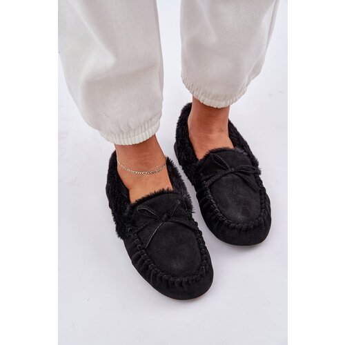 PH2 Women Slippers With Fur Black Kleogoria Slike