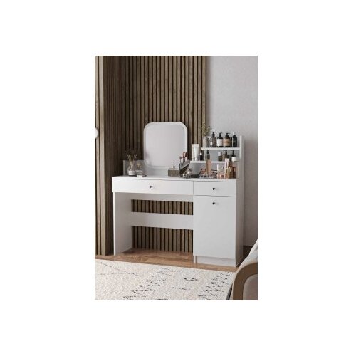 Hanah home Stol za šminkanje Harmony 2 Kvadratni, 124 x 135 x 40 cm, Bijeli Cene