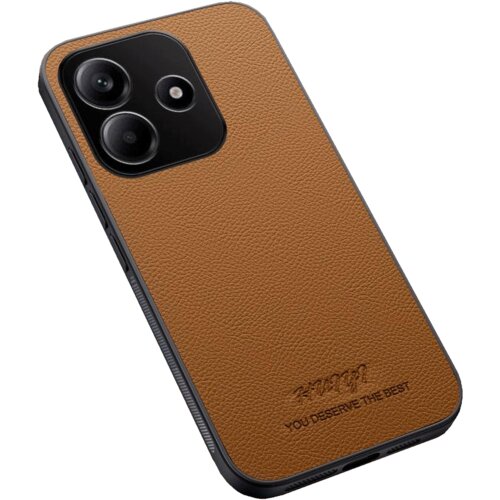 NN-Su Maska za Redmi Note 14 5G, TPU + koža, Smeđa Slike