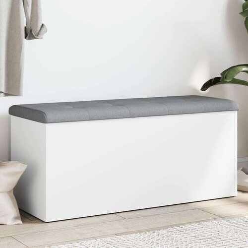  Klupa za pohranu bijela 102 x 42 x 45 cm od konstruiranog drva Cijene