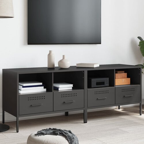  The Living Store TV omarica 2 kosa črna 68x39x50,5 cm valjano jeklo - TV Omarica, (21508291) Cene