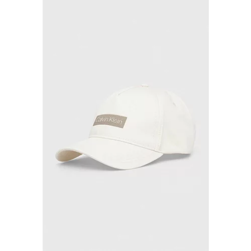 Calvin Klein Pamučna kapa sa šiltom boja: bijela, s aplikacijom