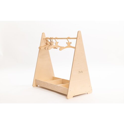 ToddlerInFamily MONTESSORI OTRO�KO STOJALO ZA OBLA�ILA (VE� BARV)-Natur Cene