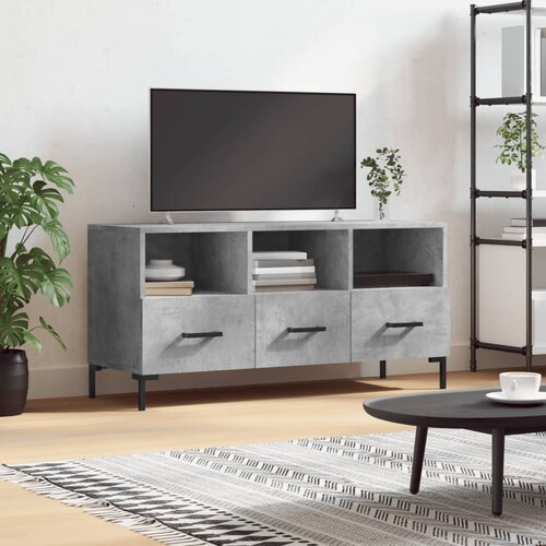 VidaXL TV omarica betonsko siva 102x36x50 cm inženirski les Slike