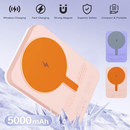  power bank rainbow 5000 mah bezicno punjenje sa rgb ogledalom Slike