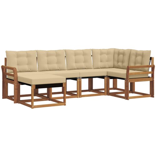  Set vanjskih sofa 6 kom. Prirodna i bež Smeđa 249 x 130,5 x 73 cm Slike