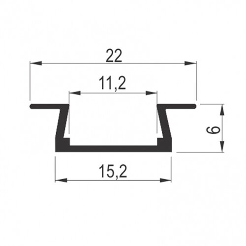 XL LED PROFIL UGRADNI 2206 CRNI (38020001) Cene
