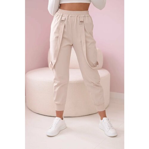 Kesi New punto trousers with beige decorative straps Slike