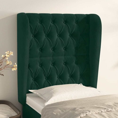  Uzglavlje s u&scaron;ima tamnozeleno 83 x 23 x 118/128 cm bar&scaron;unasto Cijene