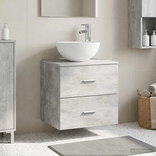  Umivaonik s policom Betonska siva 49,5 x 41 x 64,5 cm Cijene