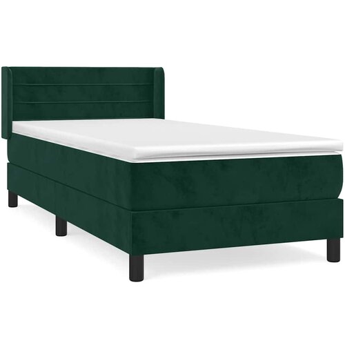 Box spring krevet s madracem tamnozeleni 90x200 cm bar&amp;scaron;unasti Slike