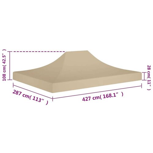 VidaXL Krov za &amp;scaron;ator za zabave 4,5 x 3 m bež 270 g/m&amp;sup2; Slike