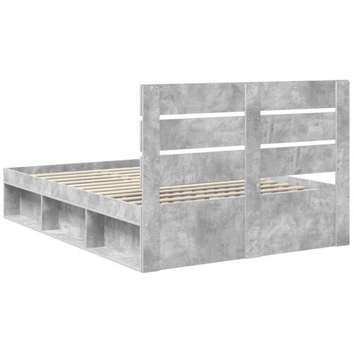  Okvir za krevet Beton 140 x 190 cm Čvrsto borovo drvo Slike