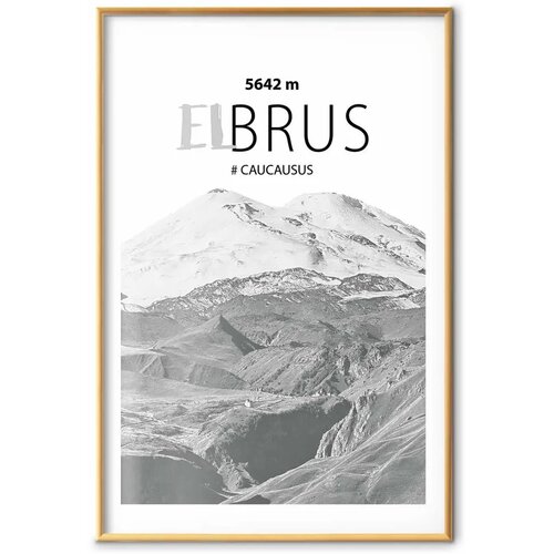  Plakat - Majestic mountain peak Elbrus mountain crown mountain landscape 29.7x42 Zlatni okvir s margom Cene