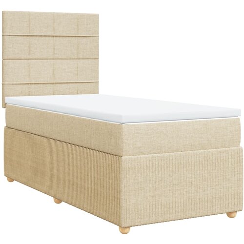 vidaXL Box spring postelja z vzmetnico krem 80x200 cm blago, (21307707) Cene
