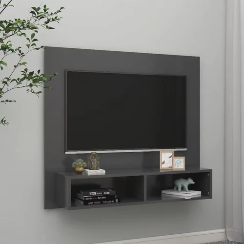vidaXL Stenska TV omarica siva 102x23,5x90 cm iverna plošča, (20620482)