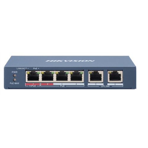 Hikvision 4-Port 100Mbps RJ45 PoE (60W) 2x 100Mbps RJ45 Unmanaged Switch Slike